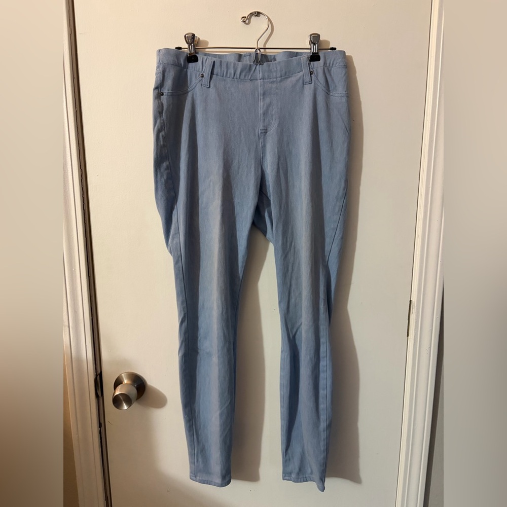 Women’s Time and Tru Large 12-14 Light Blue Pull On Pants Tote11